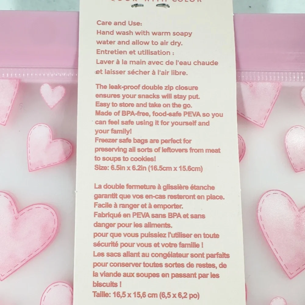 New CWC PINK HEART Reusable Storage Bags